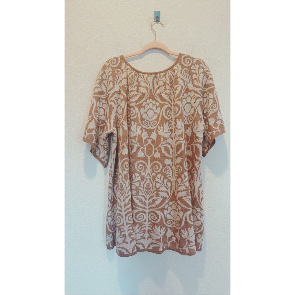 Mes Demoiselles Paris Wool Mohair Jacquard Floral Knit Top Camel Cream S NWT - Picture 9 of 10